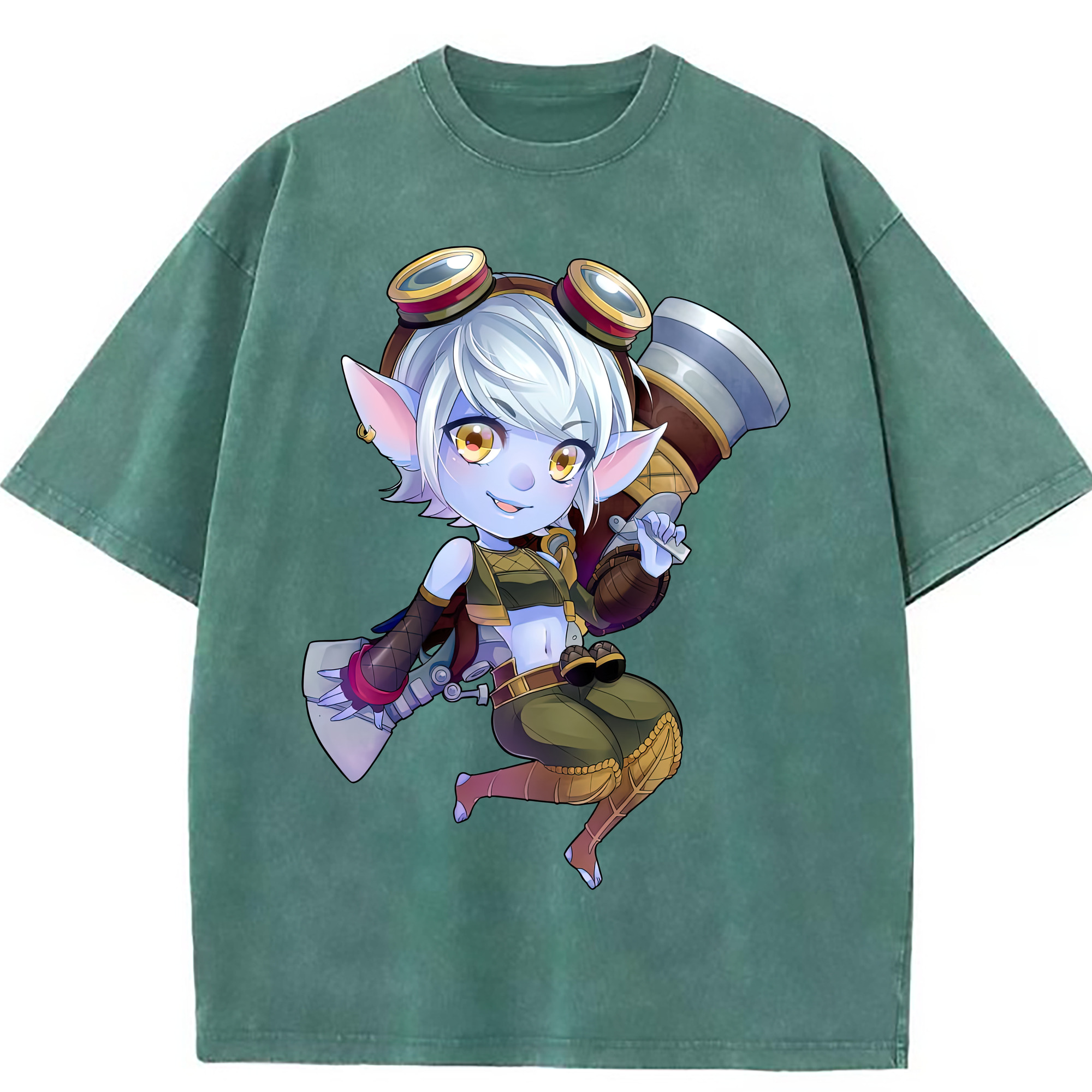 （画像用） リーグ・オブ・レジェンド League of Legends LOL 綿100% ヴィンテージ風 半袖Tシャツ（フロントプリント）